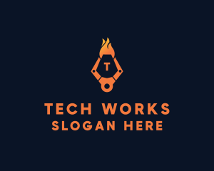 Fire Tech Claw logo design