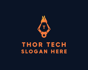 Fire Tech Claw logo design