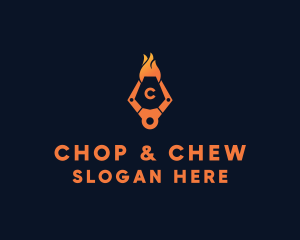 Flaming - Fire Tech Claw logo design