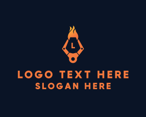 Burning - Fire Tech Claw logo design