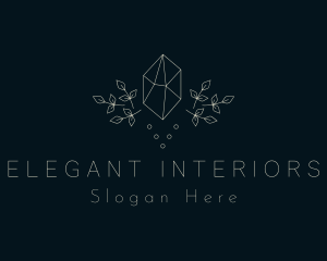 Elegant Leaf Crystal  logo design