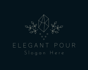 Elegant Leaf Crystal  logo design