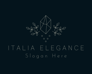 Elegant Leaf Crystal  logo design