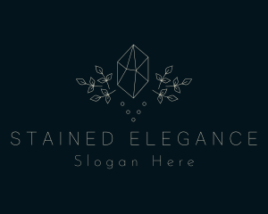 Elegant Leaf Crystal  logo design