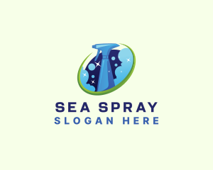 Disinfect Spray Cleaning logo design