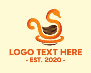 Egret - Swan Cafe Coffee logo design