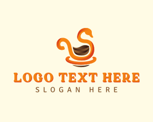 Stroke - Swan Cafe Coffee logo design
