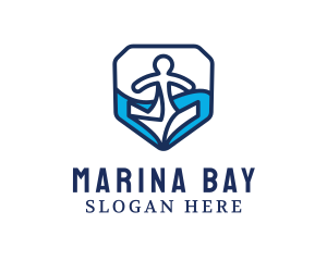 Seaport - Marine Navy Anchor logo design