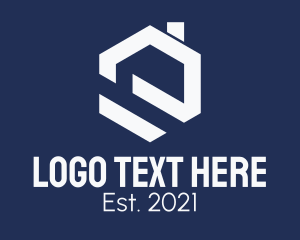 Contractor - Geometric White Housing logo design