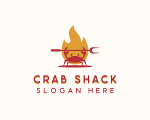 Crab - Flame Grilled Crab logo design