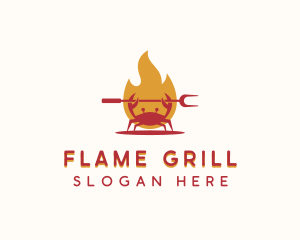 Grilling - Flame Grilled Crab logo design