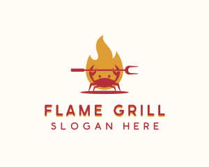 Flame Grilled Crab logo design