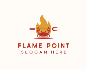 Flame Grilled Crab logo design