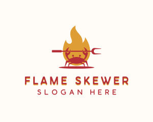 Skewer - Flame Grilled Crab logo design