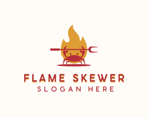 Skewer - Flame Grilled Crab logo design