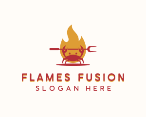 Flame Grilled Crab logo design