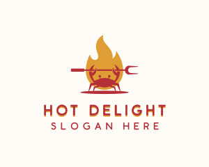 Flame Grilled Crab logo design