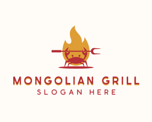 Flame Grilled Crab logo design