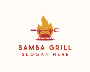 Flame Grilled Crab logo design