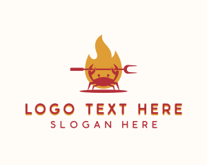 Grilling - Flame Grilled Crab logo design