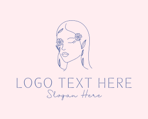 Floral Beauty Woman logo design