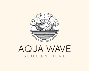 Minimalist Ocean Waves logo design