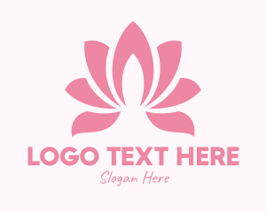 Flower - Pink Lotus Flower logo design