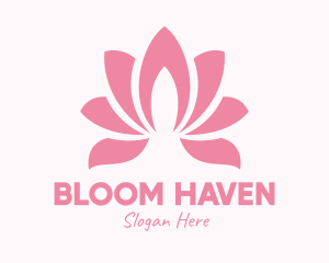 Pink Lotus Flower logo design