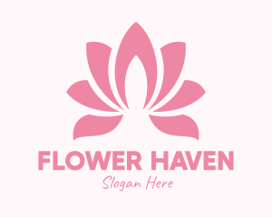 Pink Lotus Flower logo design