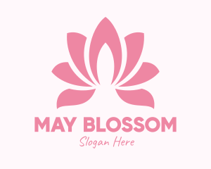 Pink Lotus Flower logo design