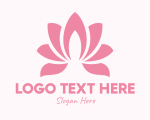 Blooming - Pink Lotus Flower logo design