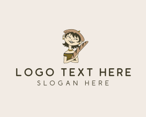 Baguette - Baguette Bread Woman logo design