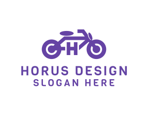 Motorbike Letter H logo design