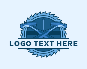 Lumber - Hammer Blade Saw logo design