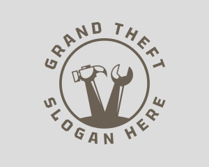Brown Tools Hammer & Wrench Logo