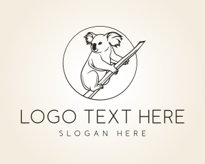 Zoo - Koala Tree Branch logo design