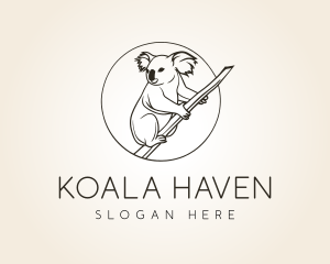 Koala Tree Branch logo design