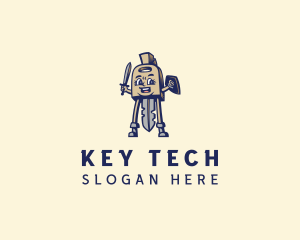 Spartan Key Warrior logo design