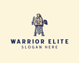 Spartan Key Warrior logo design
