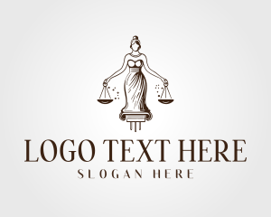 Arbitration - Lady Justice Woman logo design