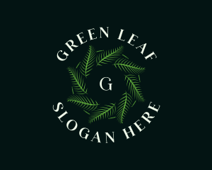 Organic Leaf Wreath logo design