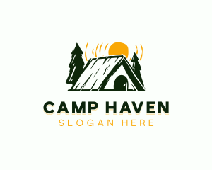 Tent - Camp Cabin Tent logo design