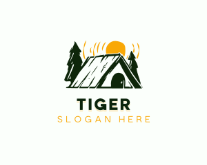 Camp Cabin Tent logo design