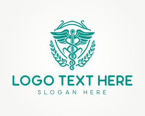 Caduceus - Medical Shield Emblem logo design