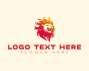 Zoo - Fire Blazing Lion logo design