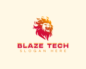 Fire Blazing Lion  logo design