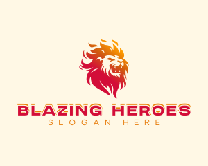 Fire Blazing Lion  logo design