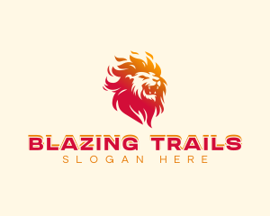 Fire Blazing Lion  logo design