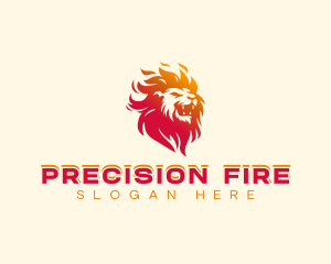 Fire Blazing Lion  logo design