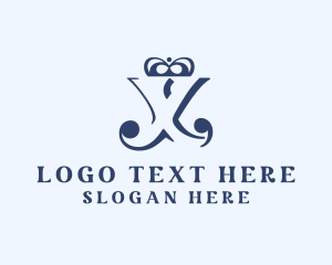 Letter X - Crown Jeweler Boutique logo design